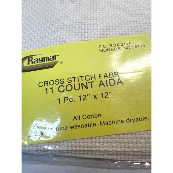 Raymar Cross Stitch Fabric 11 Count Aida 12" x 12" All Cotton Machine Washable & - Picture 2 of 2